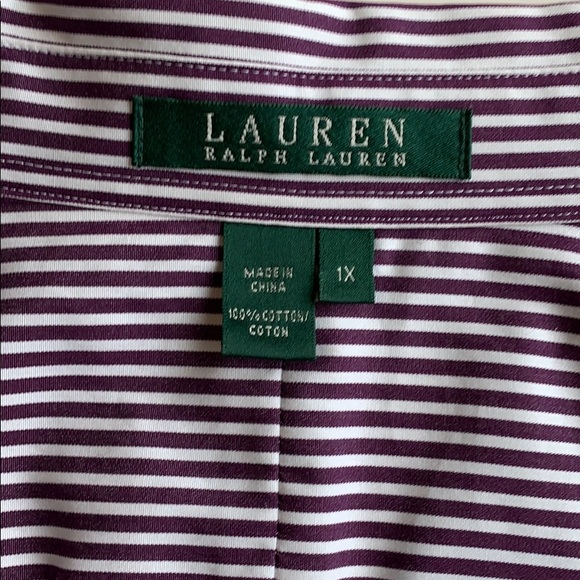 Ralph Lauren pinstripe button-down shirt 1x - Picture 2 of 6
